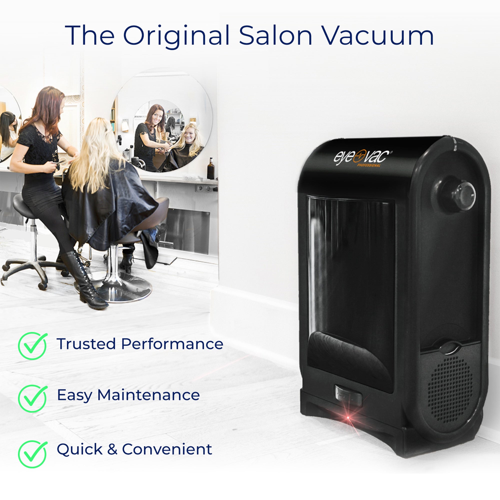 EyeVac Touchless Electric Stationary Vacuum Hard Floor Cleaner, Black (Used)