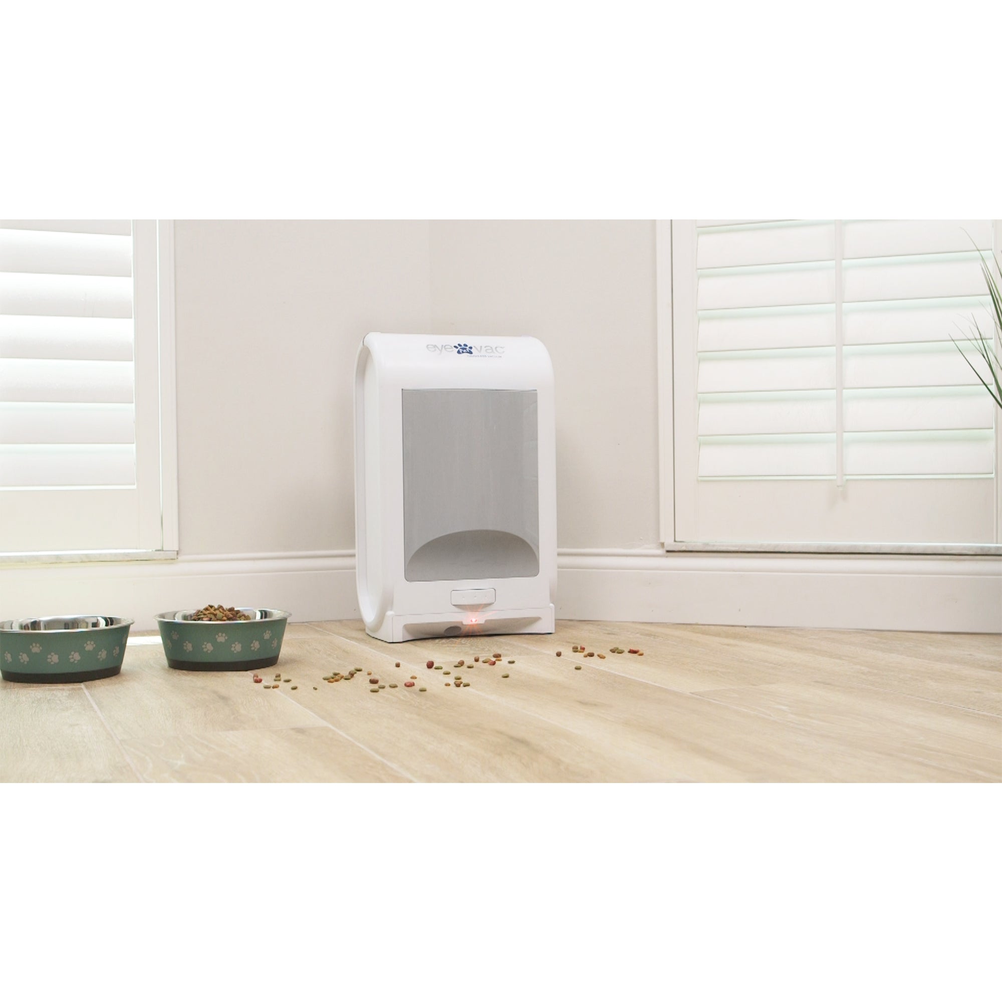 EyeVac Touchless Electric Vacuum Hard Floor Pet Debris Cleaner, White (Open Box)