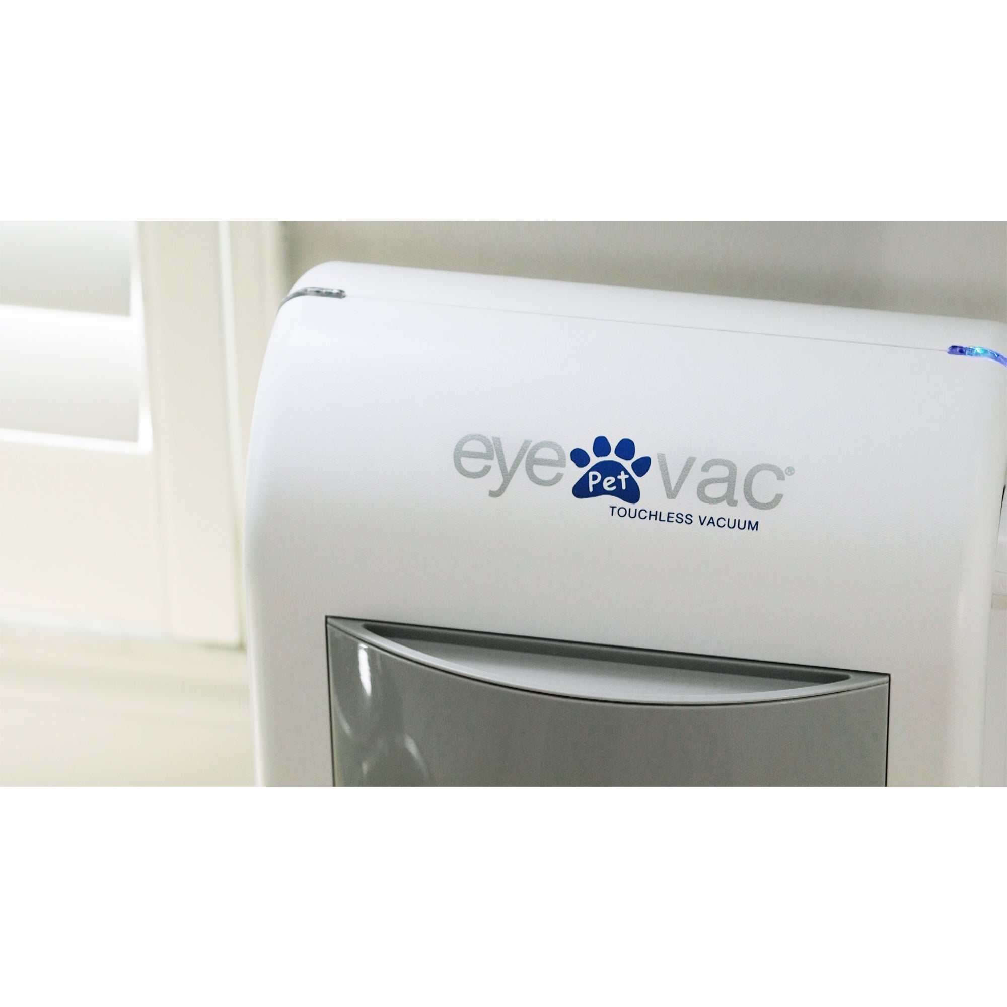 EyeVac Touchless Electric Vacuum Hard Floor Pet Debris Cleaner, White (Open Box)