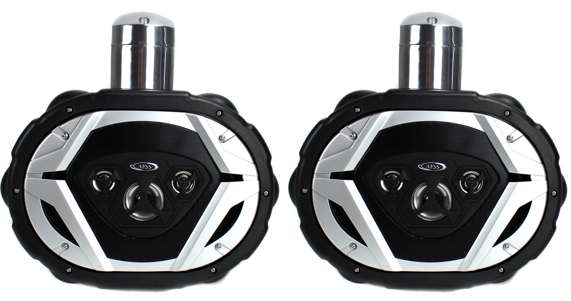 BOSS MRWT69 6x9" 1100W 4-Way Waketower Waterproof Boat Marine Speaker Set, Black