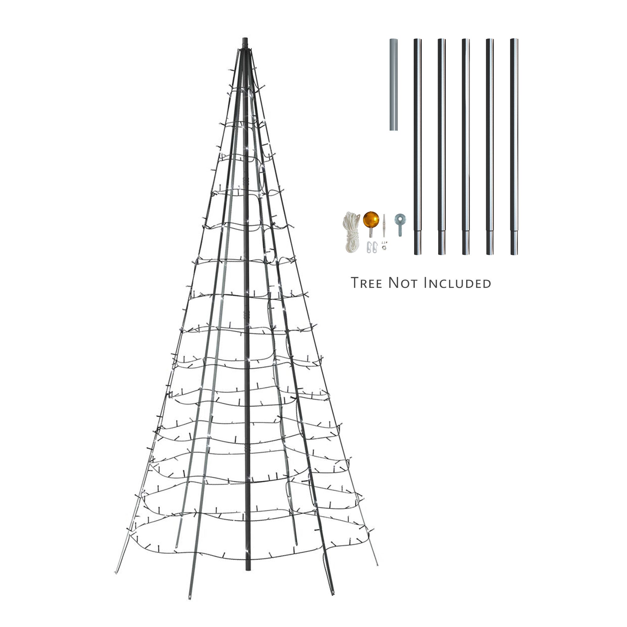 Twinkly 19.7' Aluminum Interlocking Pole for Twinkly 1,000 LED Light Tree, Black