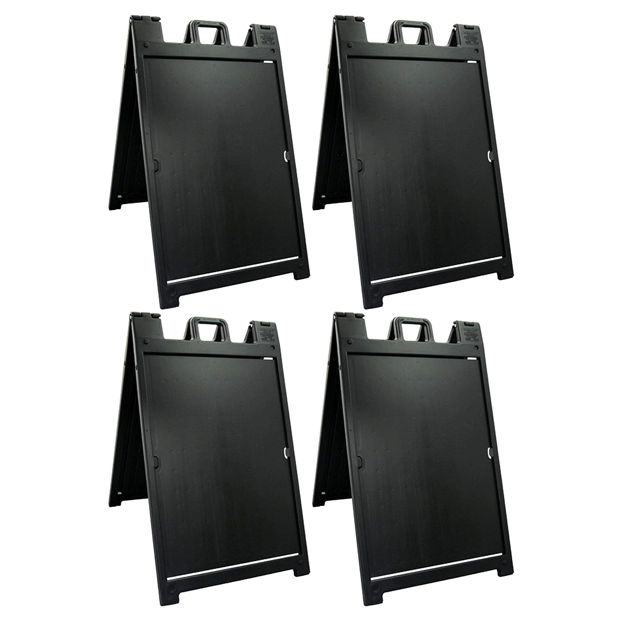 Plasticade Signicade Deluxe Portable Folding Double Sided Sign, Black (4 Pack)