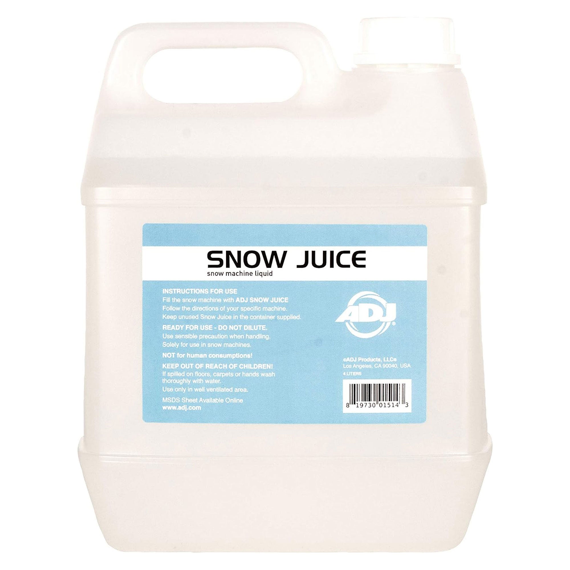 NEW! AMERICAN DJ SNOW GAL Snow Fluid Juice One Gallon for VF Snow Flurry Machine (Open Box)