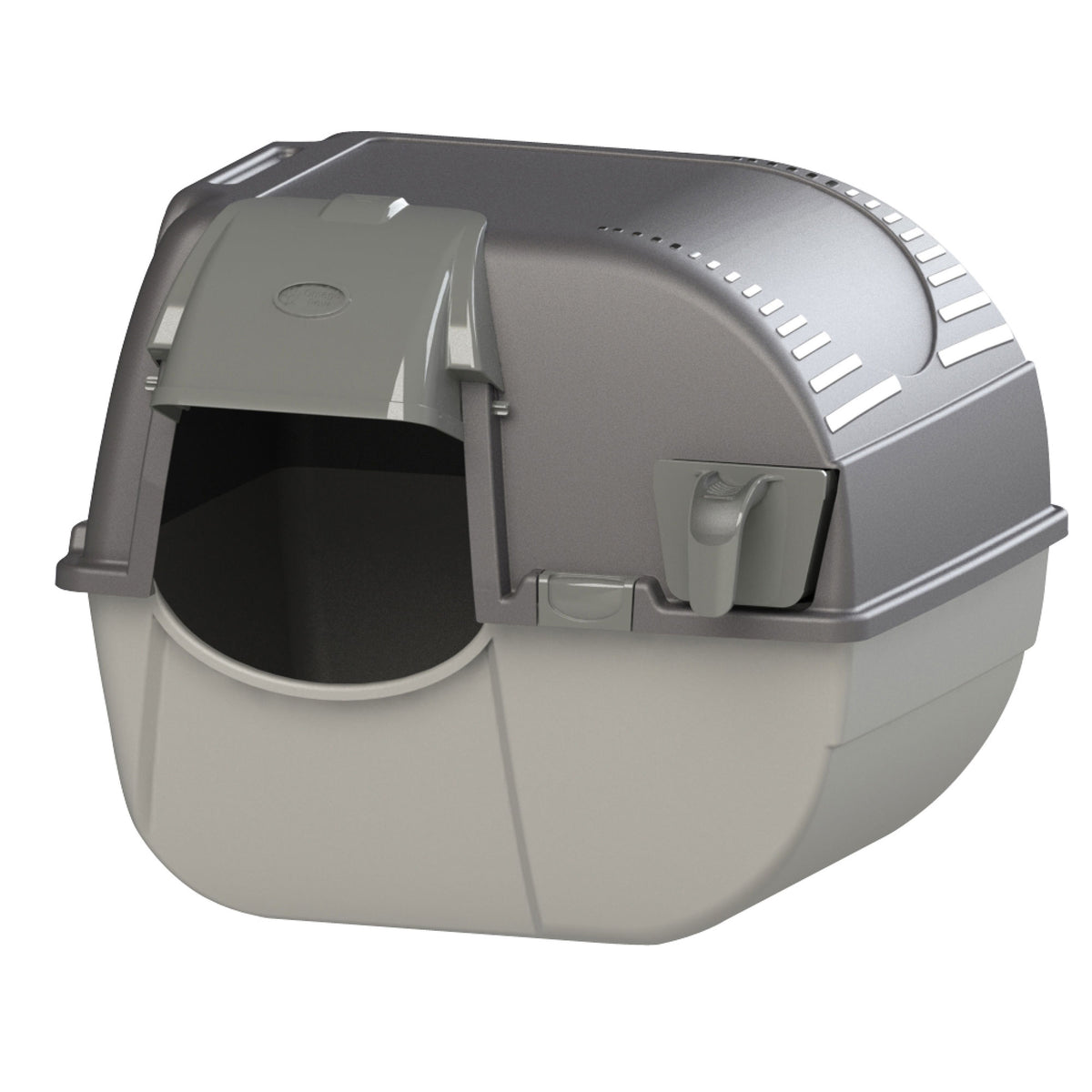Omega Paw Easy Fill Roll n Clean Self Cleaning Cat Litter Box, Gray (Open Box)