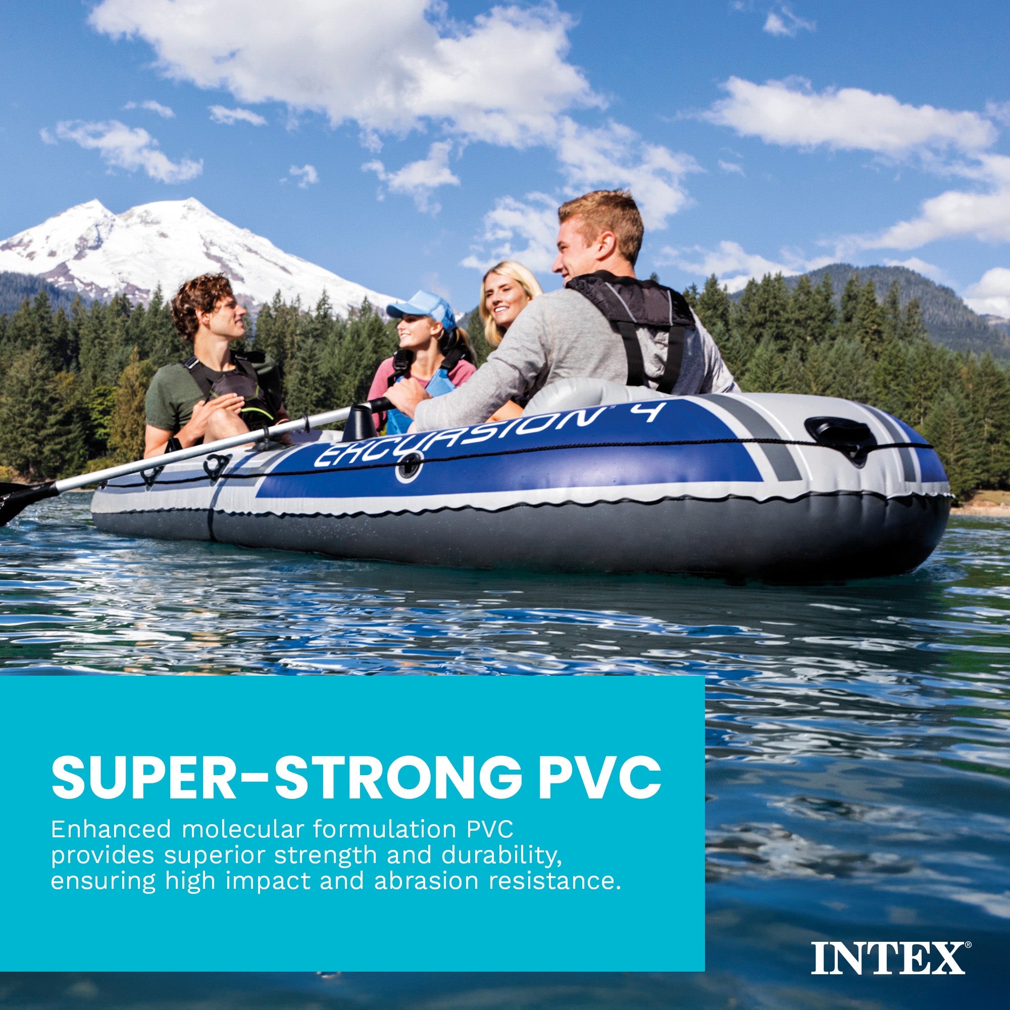 INTEX Excursion 4 Inflatable River/Lake Raft Set | 68324EP (Lightly Used)