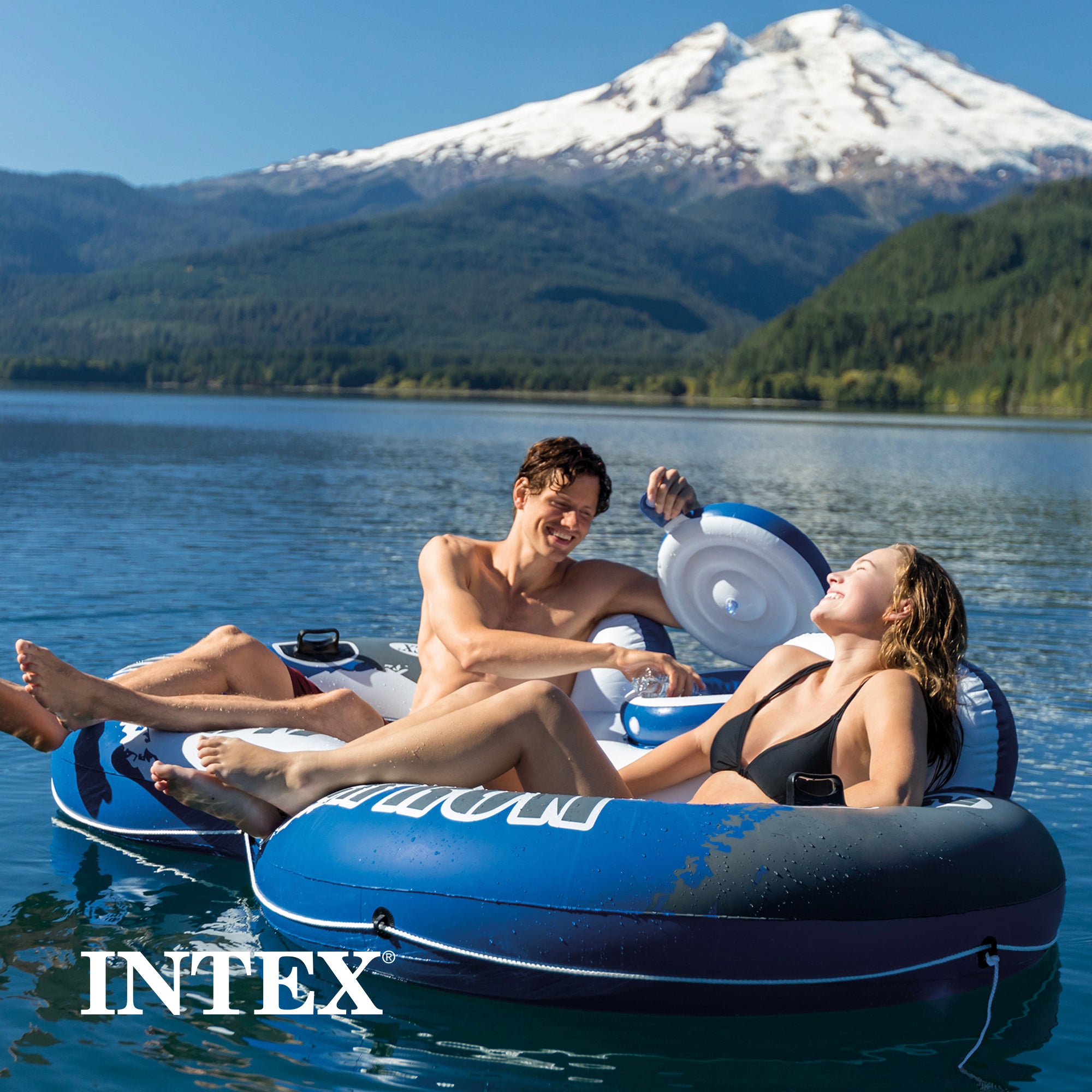 Intex River Run II 2-Person Water Pool Tube Float with Cooler Connectors (Used) - VMInnovations