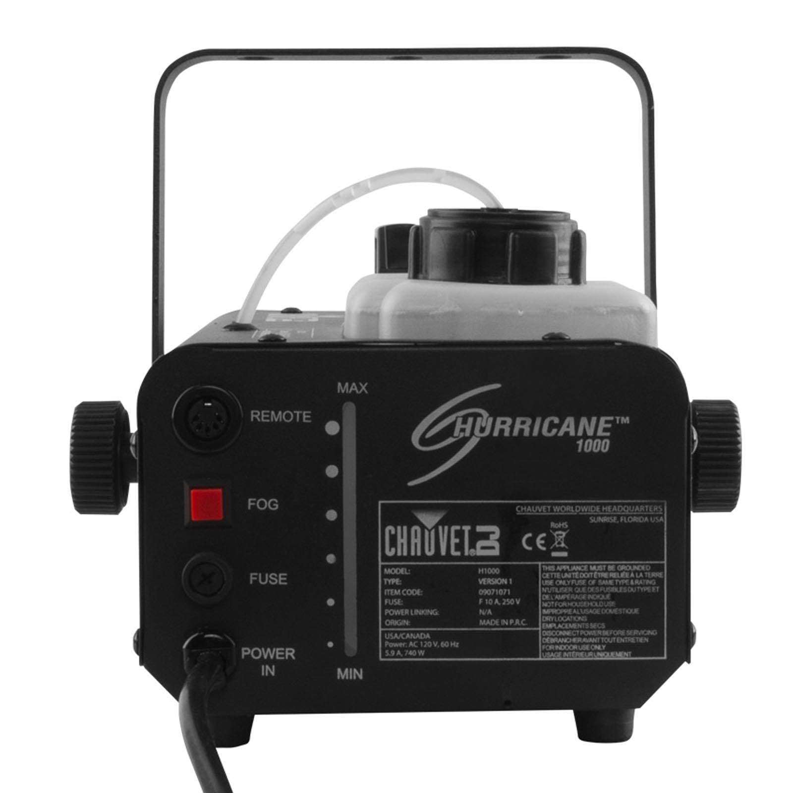 Chauvet DJ Hurricane 1000 1L Pro Fog/Smoke Machine w/ Wired and Wireless Remote - VMInnovations