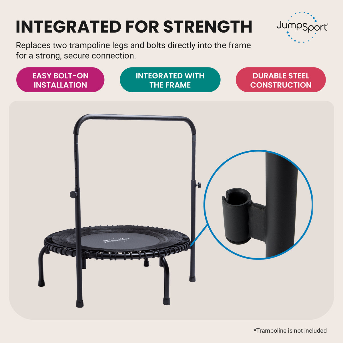 JumpSport Handle Bar for Arched Leg Trampolines, Trampoline Not Included(Used) - VMInnovations