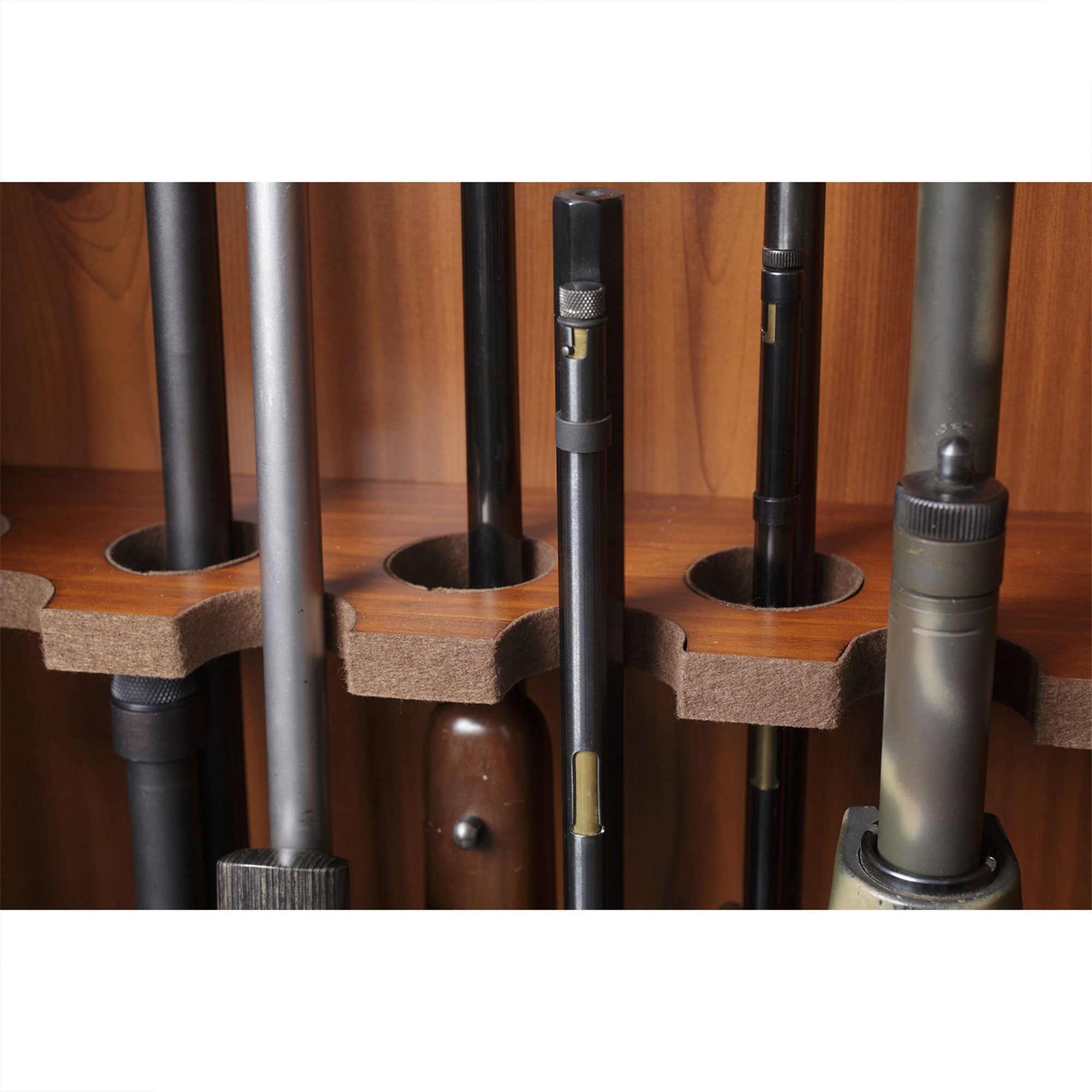 American Furniture Classics 8 Gun Key Locking Wooden Storage Display Cabinet - VMInnovations