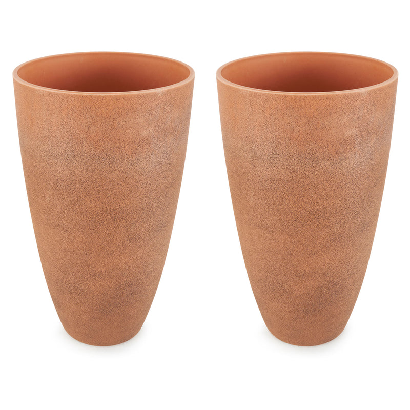 Algreen 43729 Acerra Weatherproof Recycled Composite Vase Planter Pot (2 Pack) - VMInnovations
