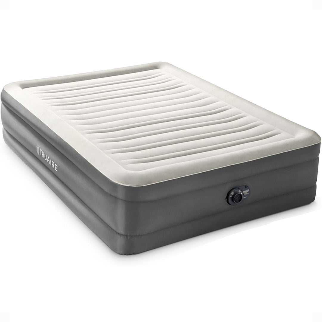 Intex TruAire Luxury Queen Air Mattress Airbed w/ Lumbar Support & Built in Pump - VMInnovations