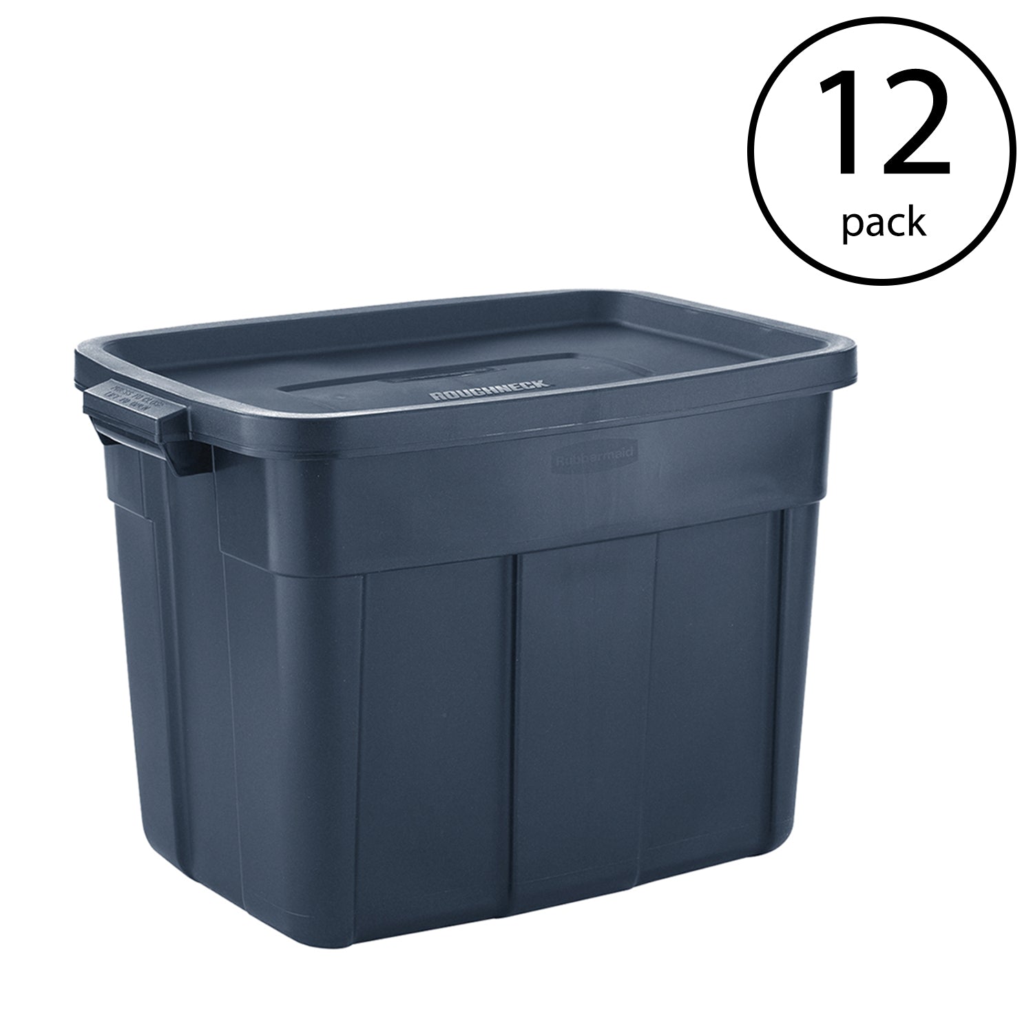 Rubbermaid 18 Gallon Stackable Storage Container, Dark Indigo Metallic (12 Pack) - VMInnovations