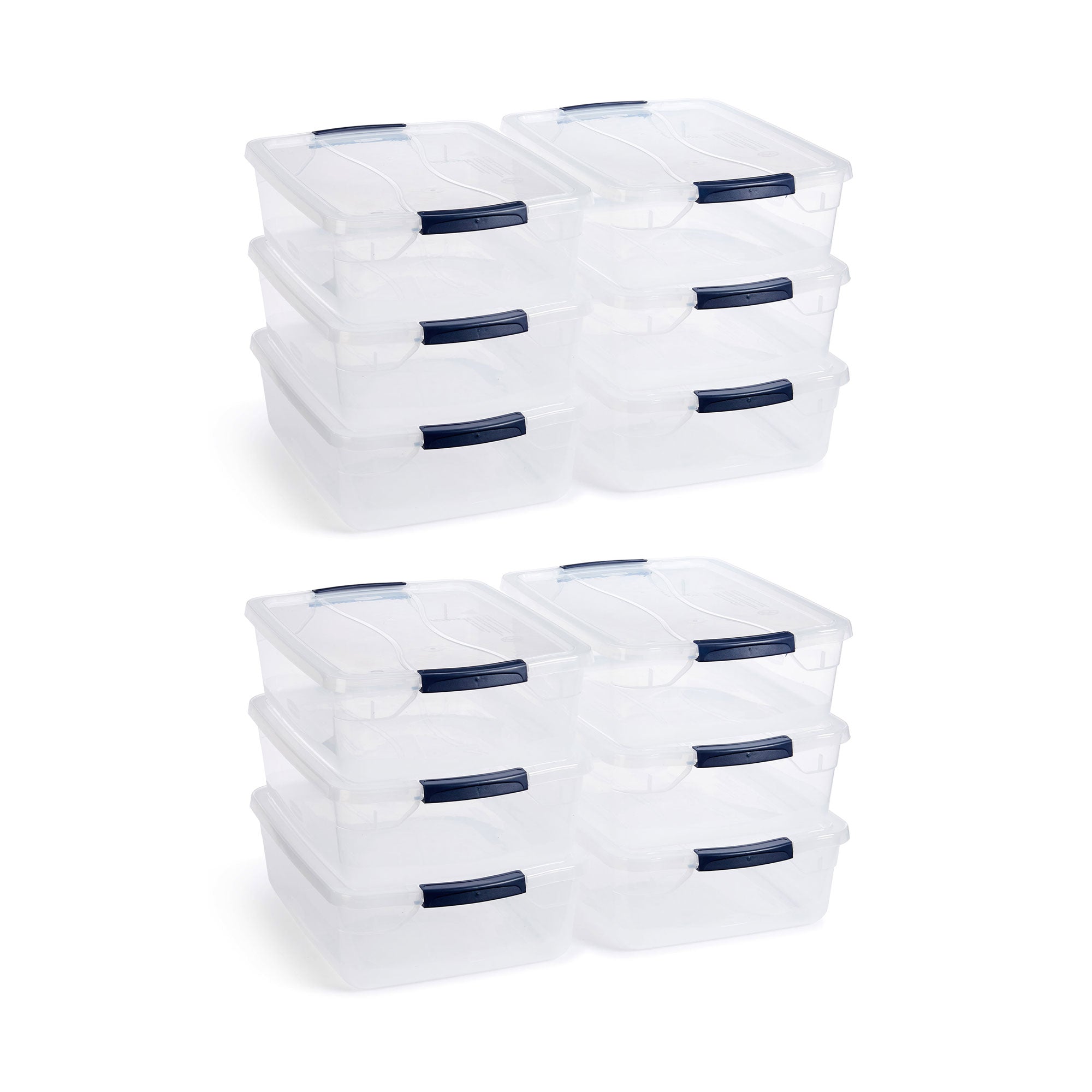Rubbermaid Cleverstore 17 Quart Plastic Storage Tote Container w/ Lid (12 Pack) - VMInnovations
