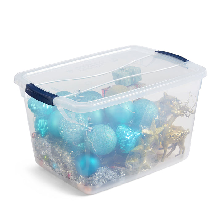 Rubbermaid Cleverstore 32 Quart Plastic Storage Tote Container w/ Lid (12 Pack) - VMInnovations