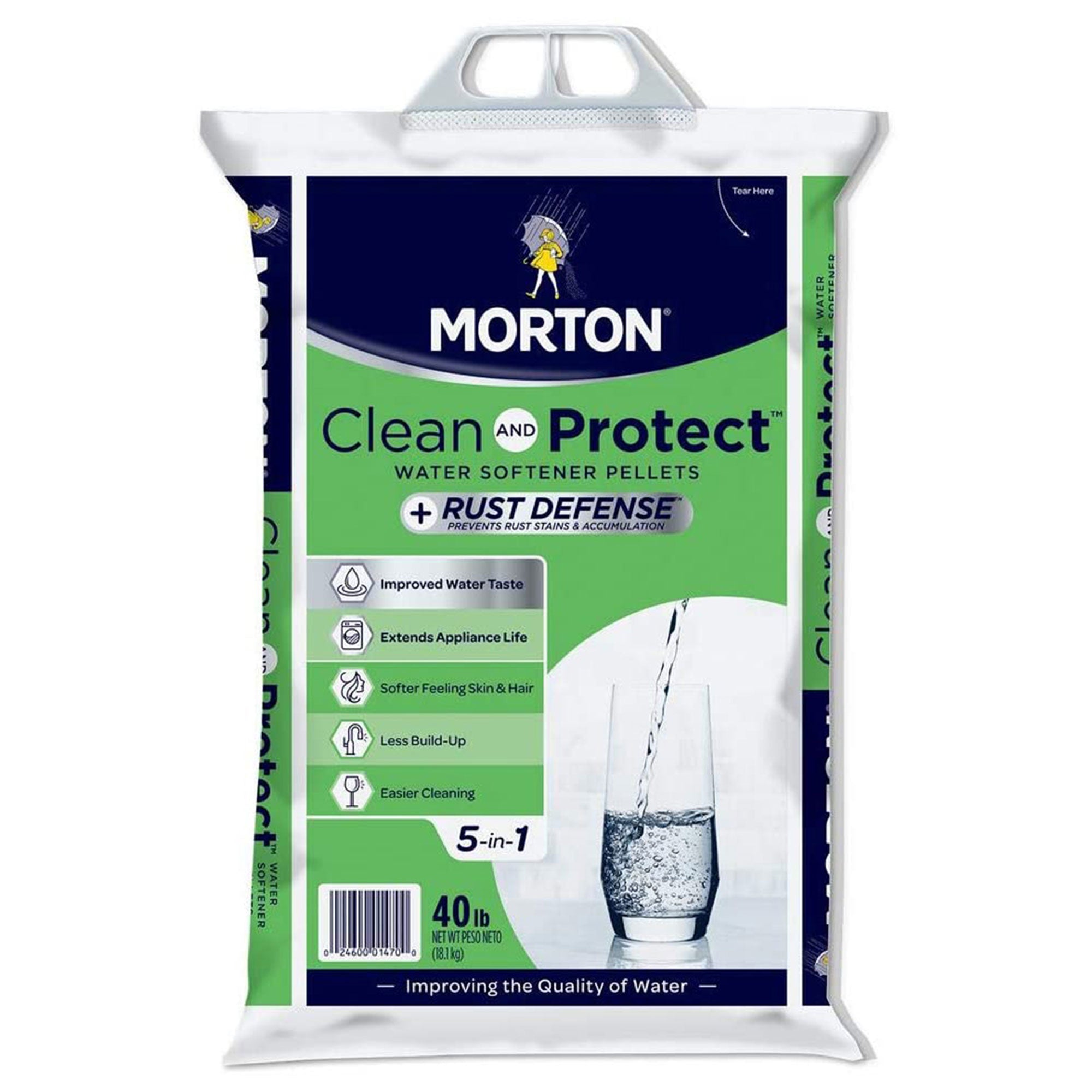 Morton Salt Clean and Protect Rust Defense Water Softener Pellets, 40 Pounds