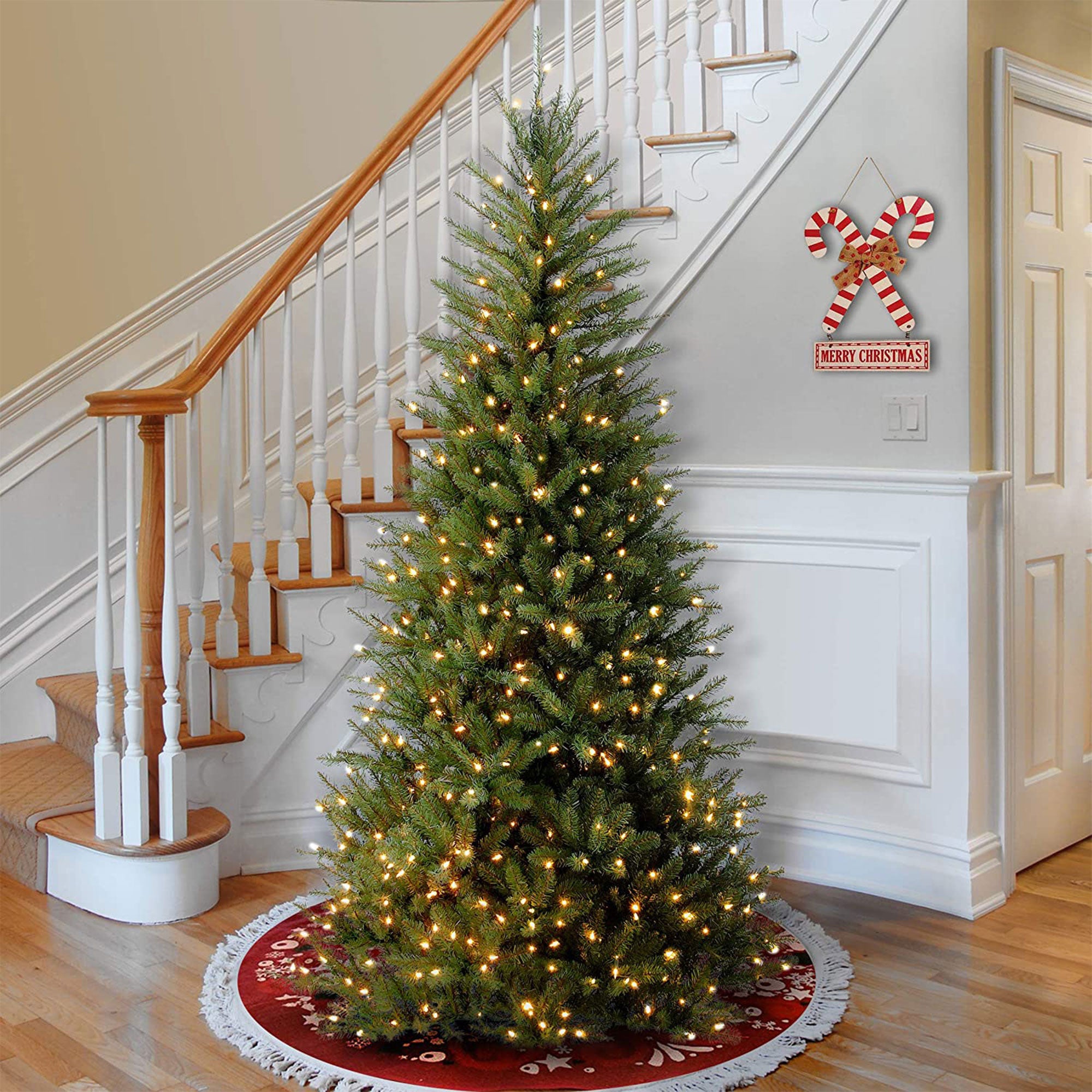 National Tree Company 6.5" Fir Slim Christmas Tree w/ Stand & Lights (Open Box) - VMInnovations