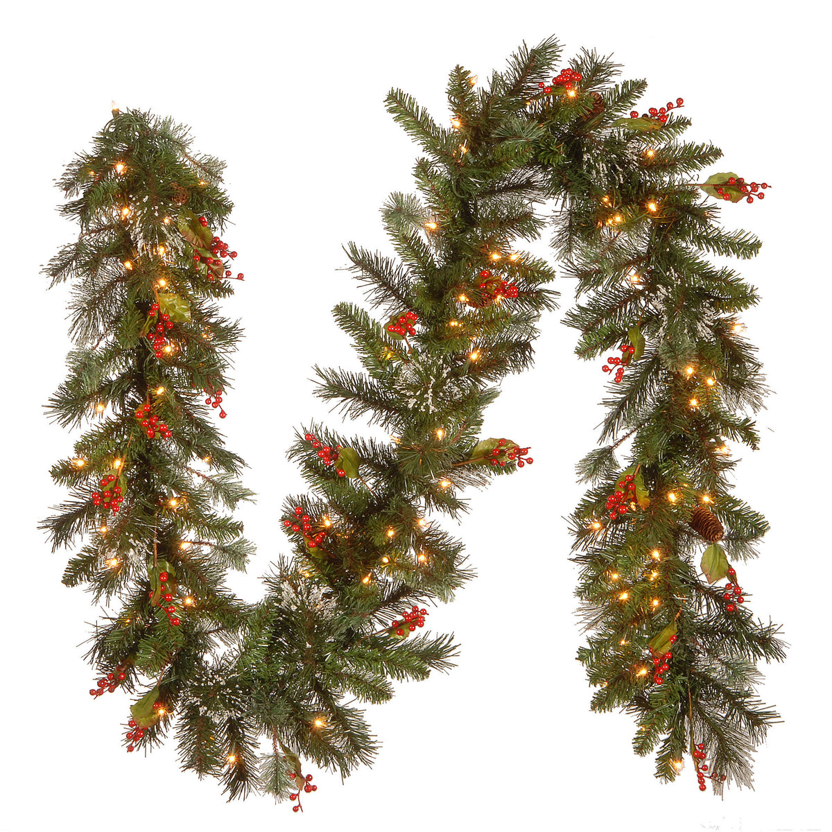 National Tree Company Wintry Pine 9 Foot Holiday Garland with Lights and Decor