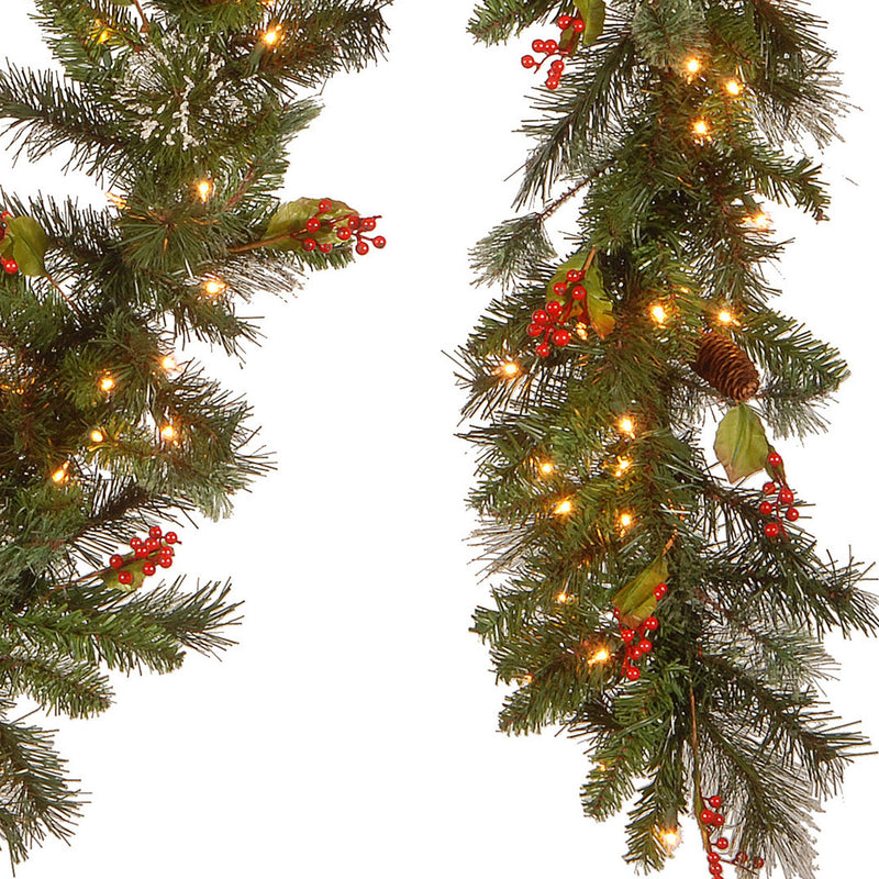 National Tree Company Wintry Pine 9 Foot Holiday Garland with Lights and Decor