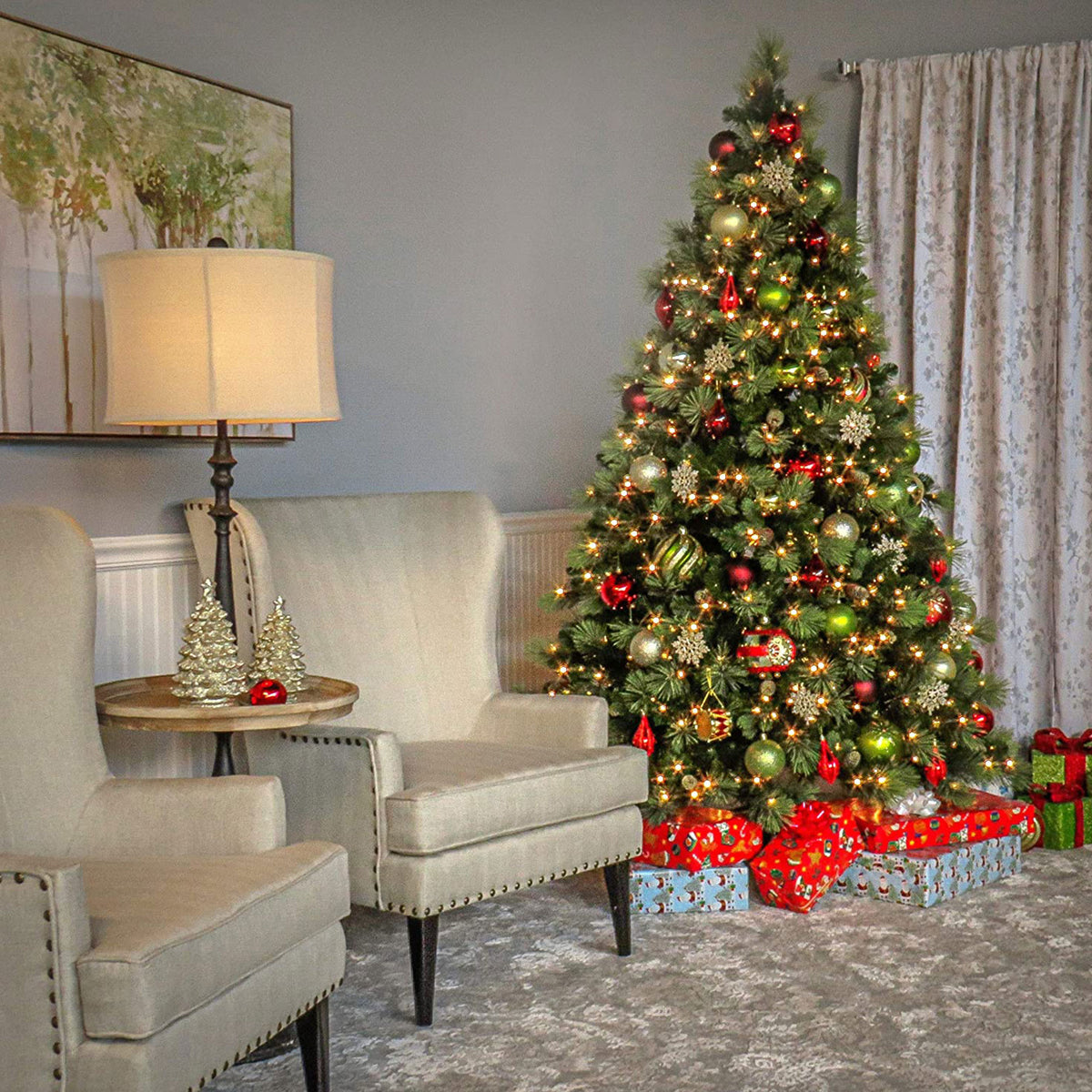 National Tree Company Carolina Pine 7.5ft Prelit Christmas Tree (Open Box)