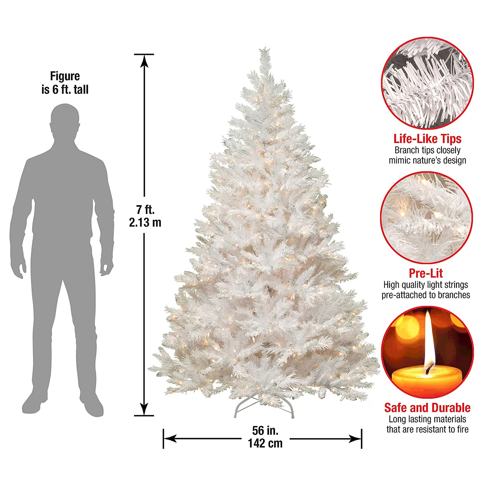 National Tree Company Winchester Pine 7' White Christmas Tree (Used) - VMInnovations