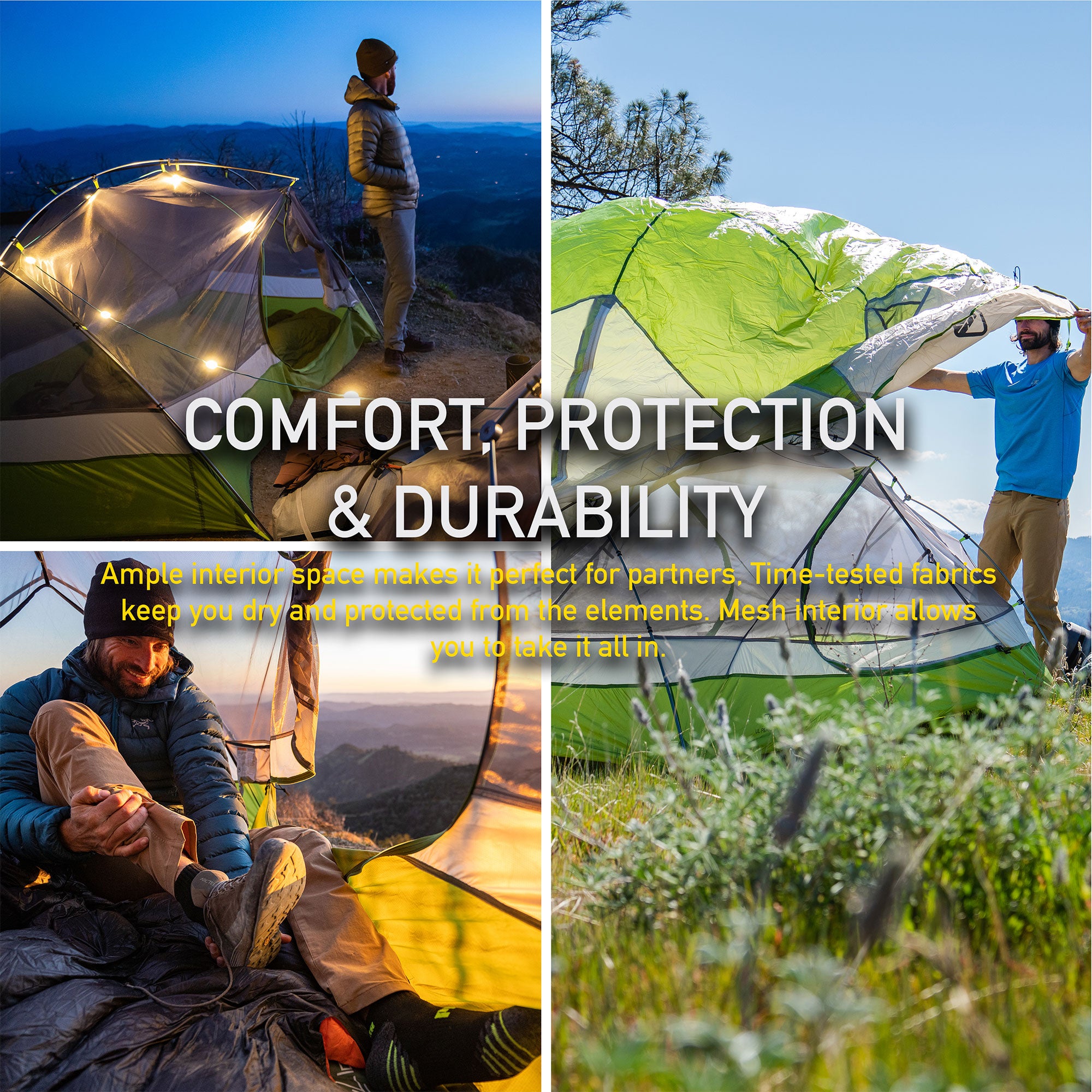 Featherstone Lightweight 2 Person Backpacking Tent w/ Rain Fly, Green (Open Box)