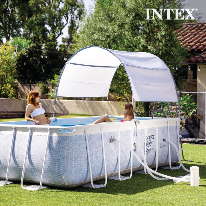 Intex Ultra XTR Frame 24' x 12' x 52" Swimming Pool with Protective Sun Canopy - VMInnovations