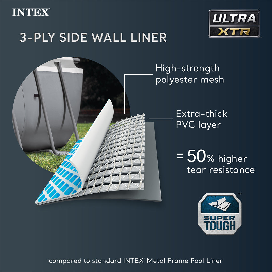 Intex Ultra XTR Frame 24' x 12' x 52" Swimming Pool with Protective Sun Canopy - VMInnovations