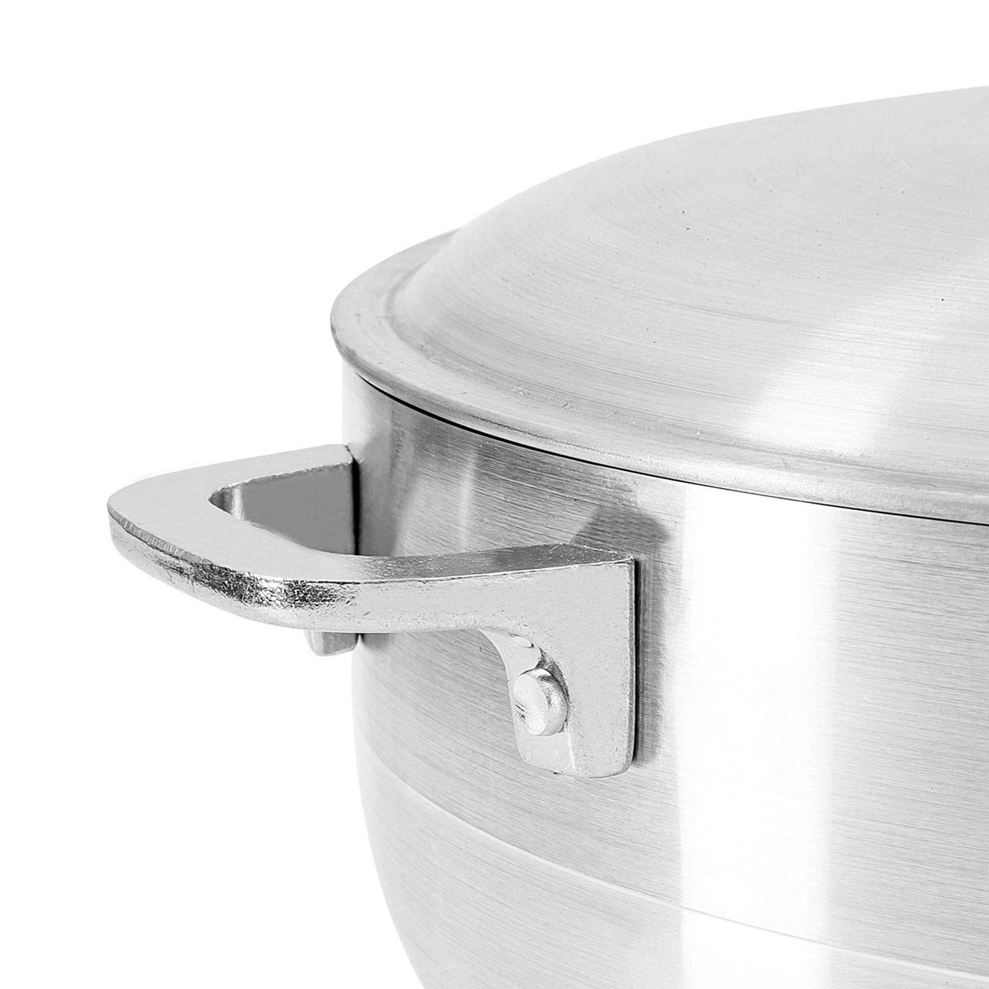 Alpine Cuisine 11 Qt Aluminum Nonstick Caldero Pot with Lid, Silver (Damaged)