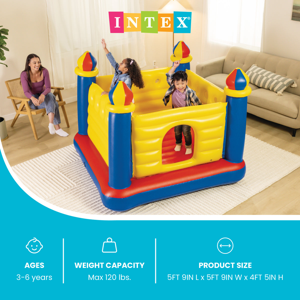 Intex Inflatable Colorful Jump-O-Lene Castle Bounce House, for 2 Kids Ages 3-6