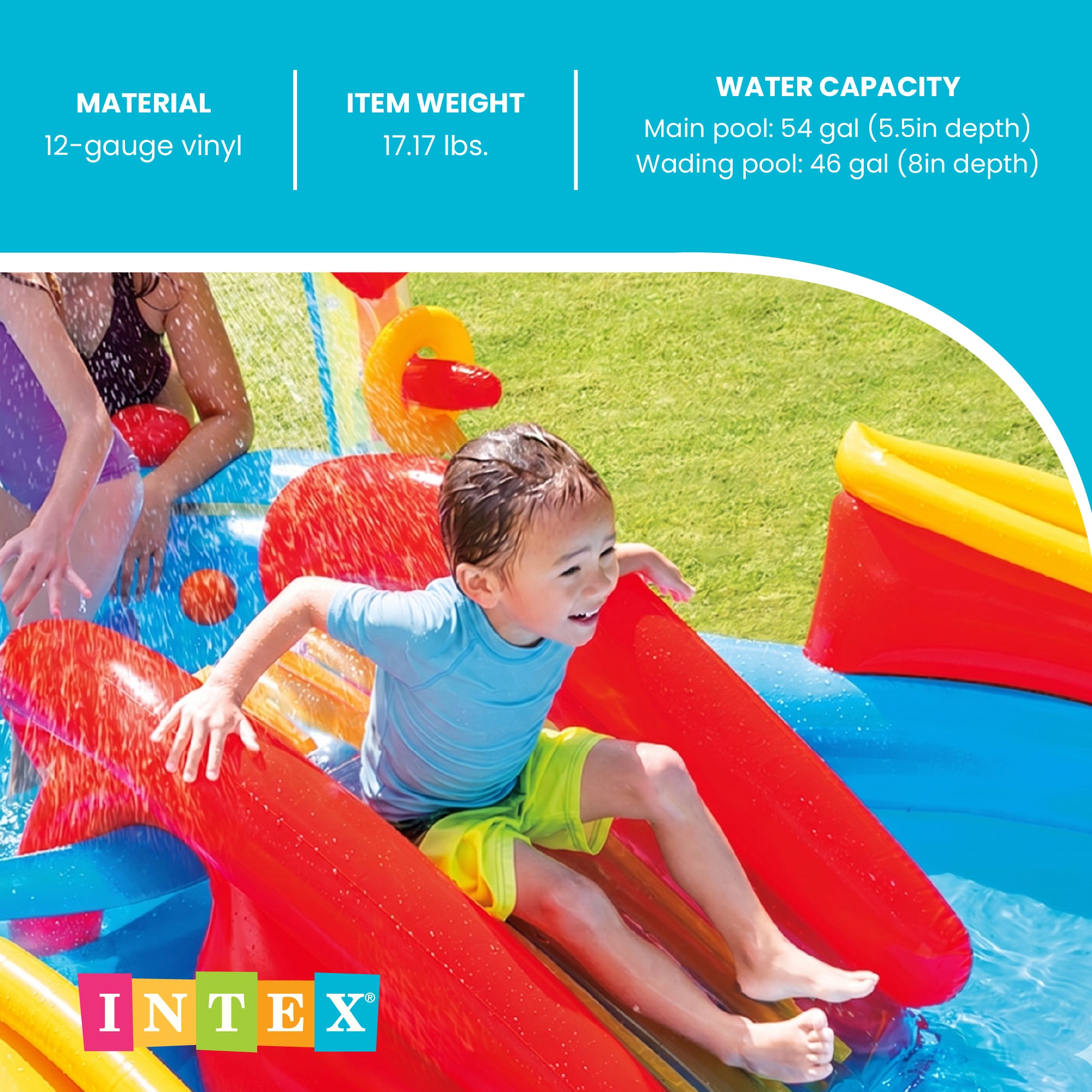 INTEX Inflatable Kid Rainbow Ring Water Play Center | 57453EP (Open Box) - VMInnovations
