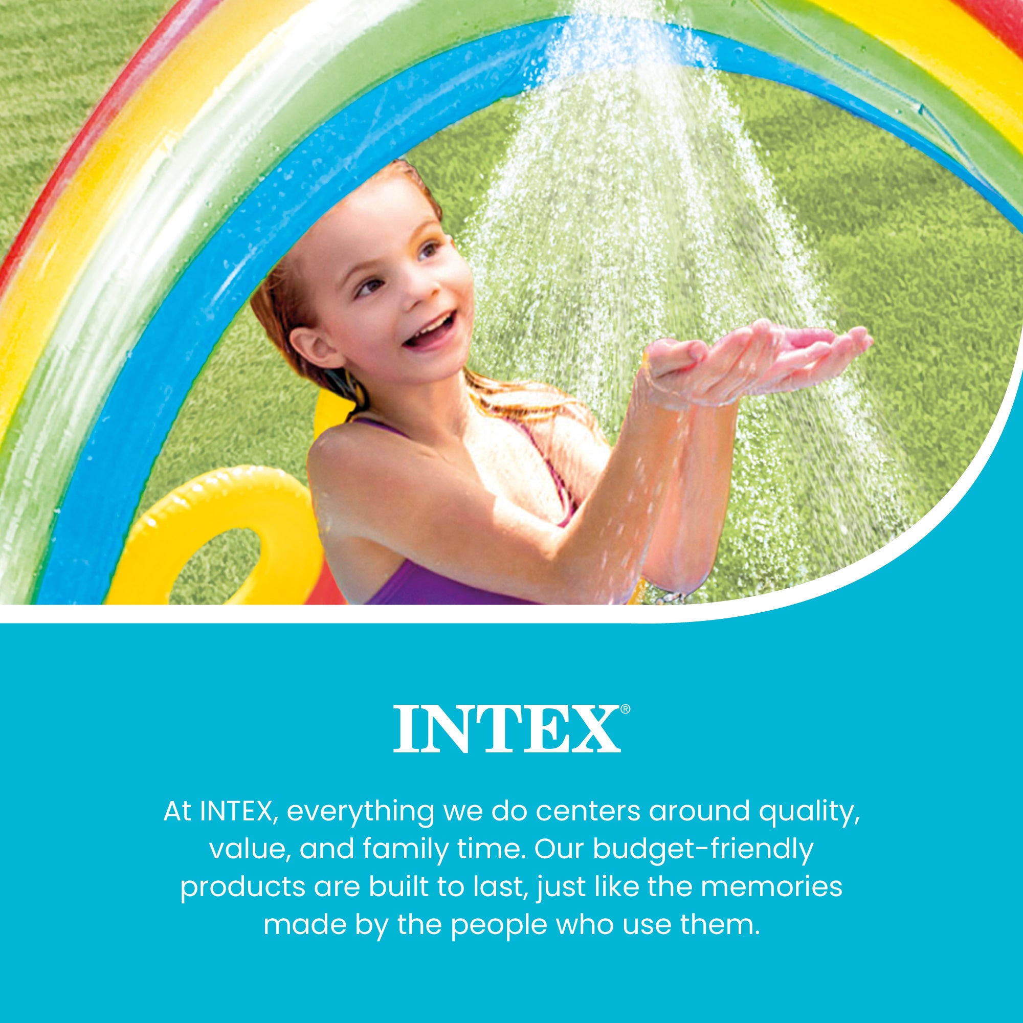 INTEX Inflatable Kid Rainbow Ring Water Play Center | 57453EP (Open Box) - VMInnovations