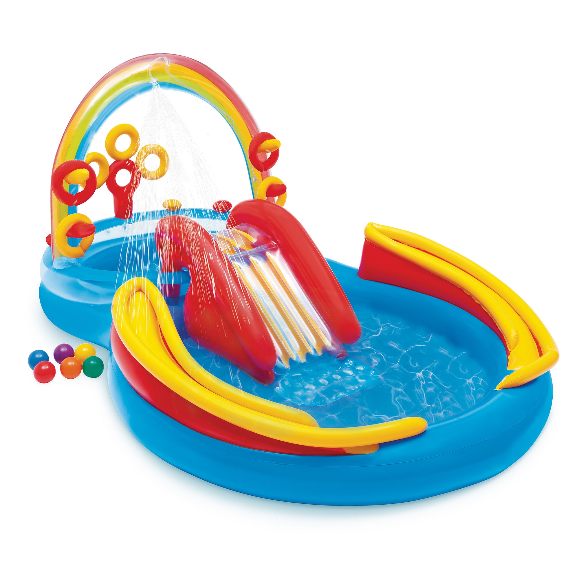 INTEX Inflatable Kid Rainbow Ring Water Play Center (Open Box) (2 Pack) - VMInnovations