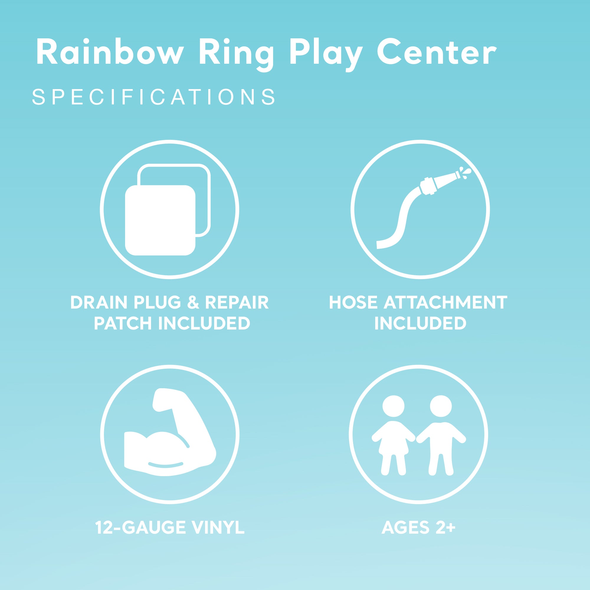 Intex 9.75ft x 6.3ft x 53in Rainbow Ring Slide Kids Inflatable Pool (For Parts)