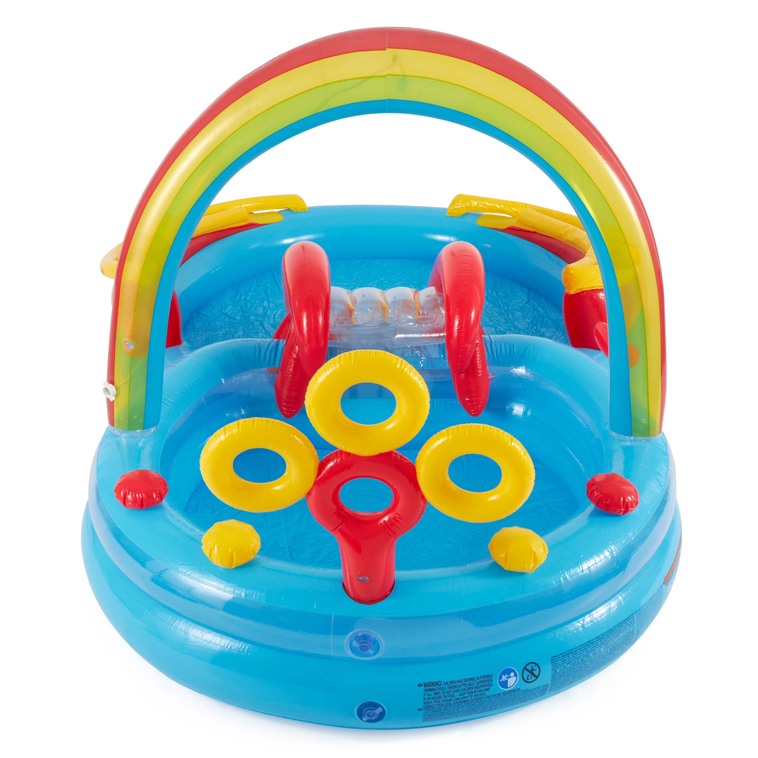 Intex Rainbow Ring Inflatable Play Center Pool w/Multi-Color Fun Ballz, 100 Pack - VMInnovations