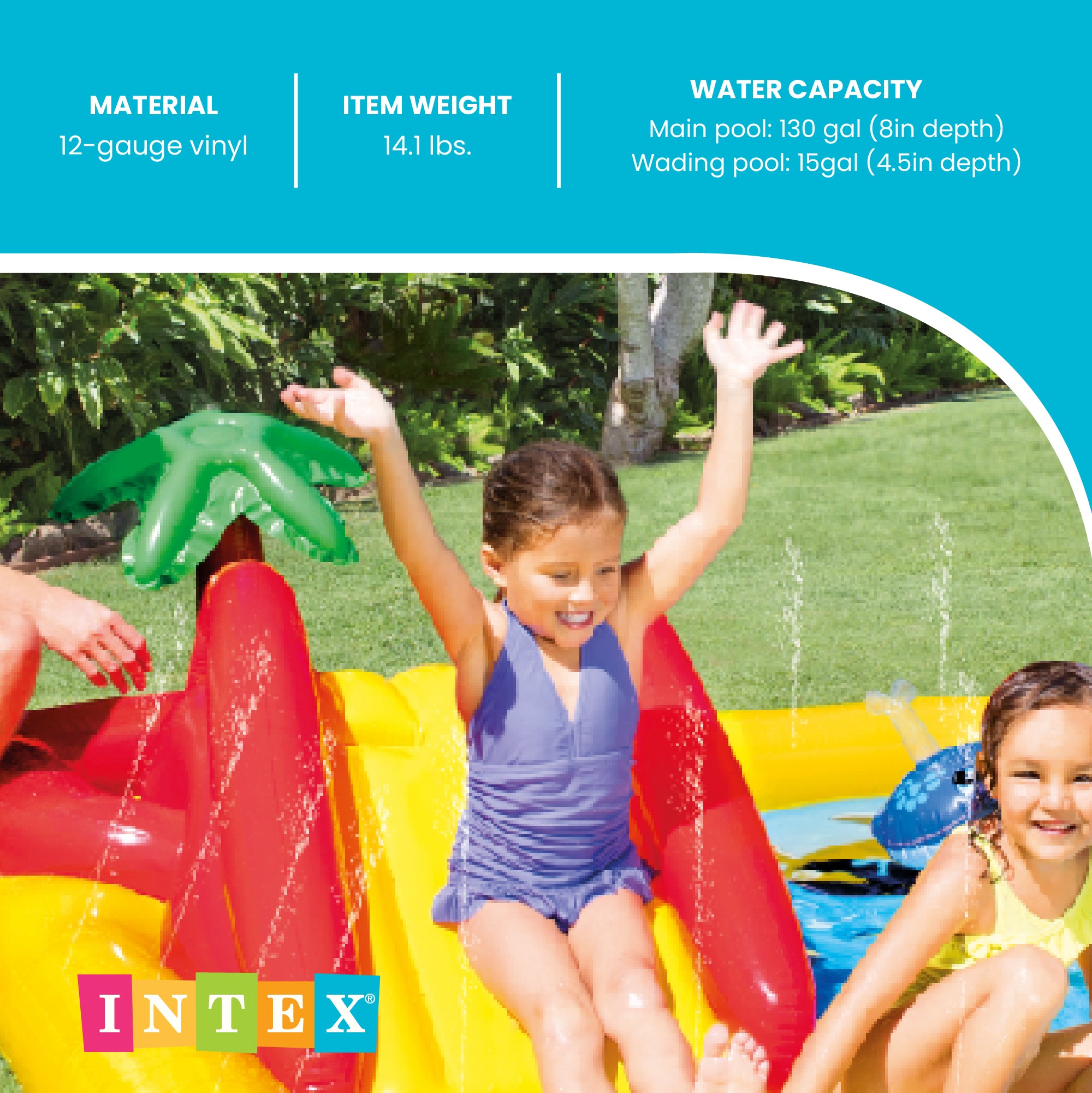 Intex 100"x77" Inflatable Ocean Play Center Backyard Toddler Kiddie Pool & Games - VMInnovations