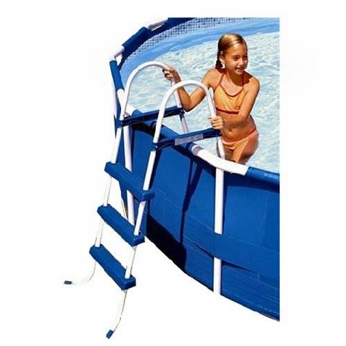INTEX 36" Above Ground A Frame Swimming Pool Ladder with Barrier (Open Box)