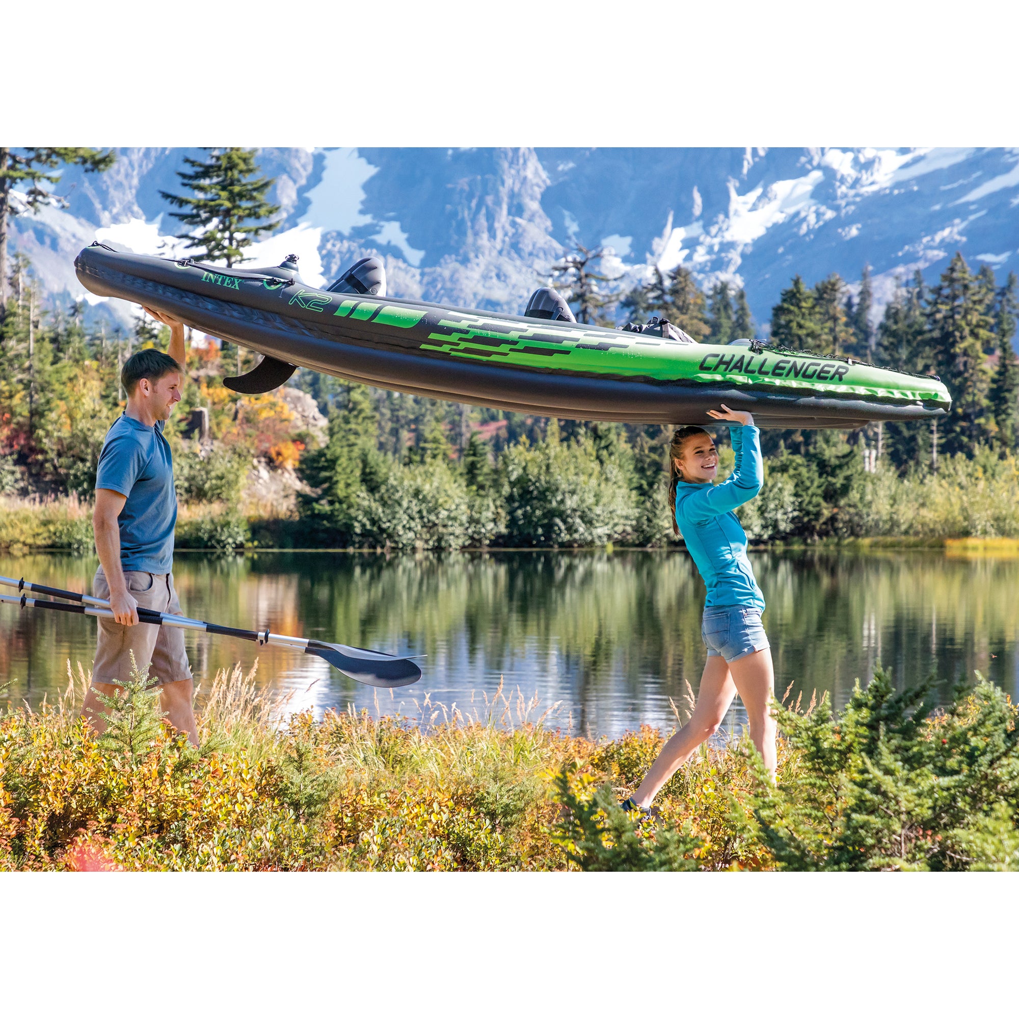 Intex Challenger K2 2-Person Inflatable Kayak Kit w/ Oars & Pump - (Used) - VMInnovations