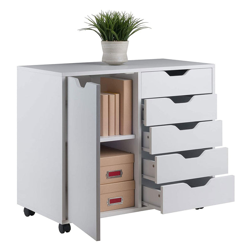 Winsome Halifax Durable Composite Wood Storage and Organization Cabinet, White