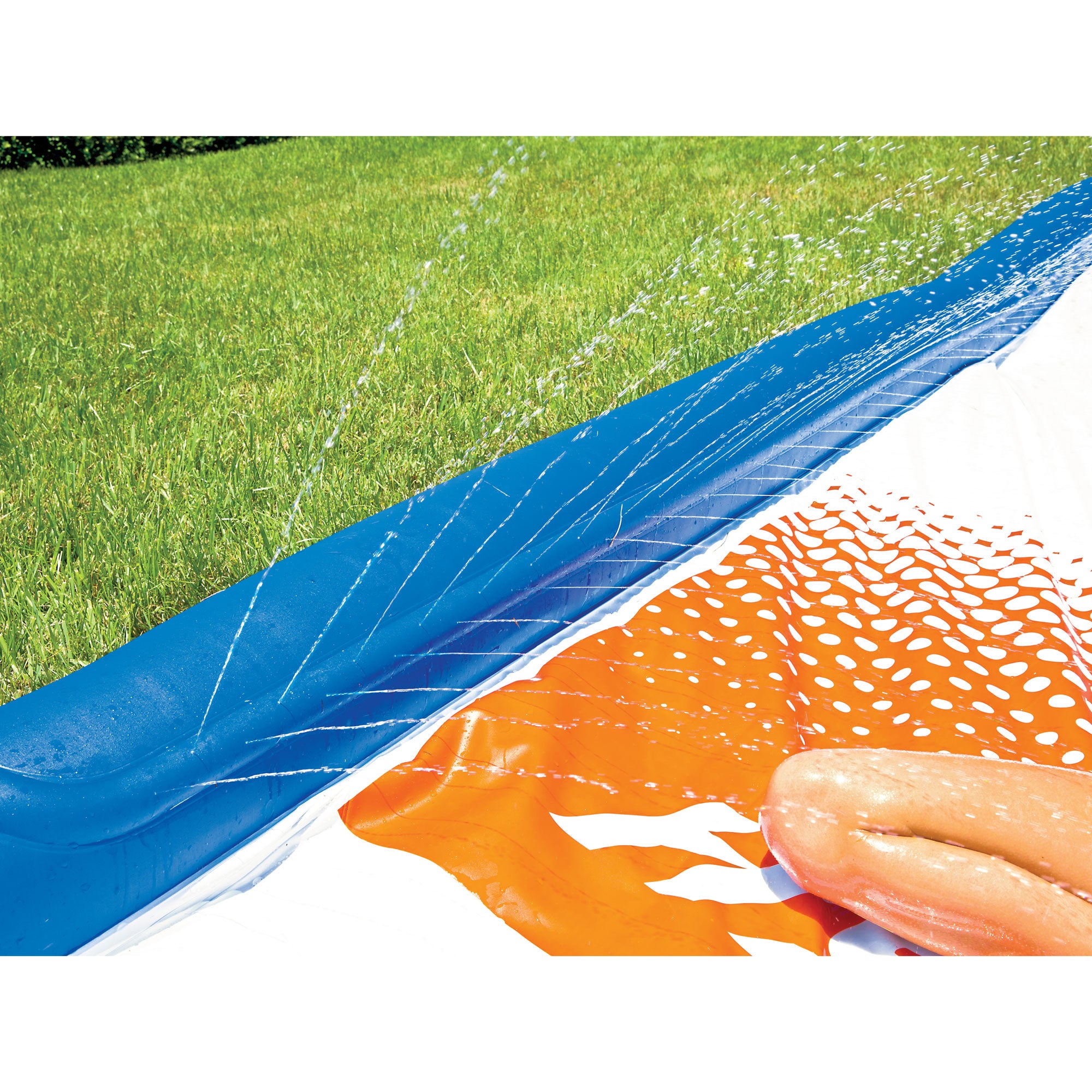 WOW Watersports Freestanding 5 Rail Towel Rack and Backyard Mega Waterslide