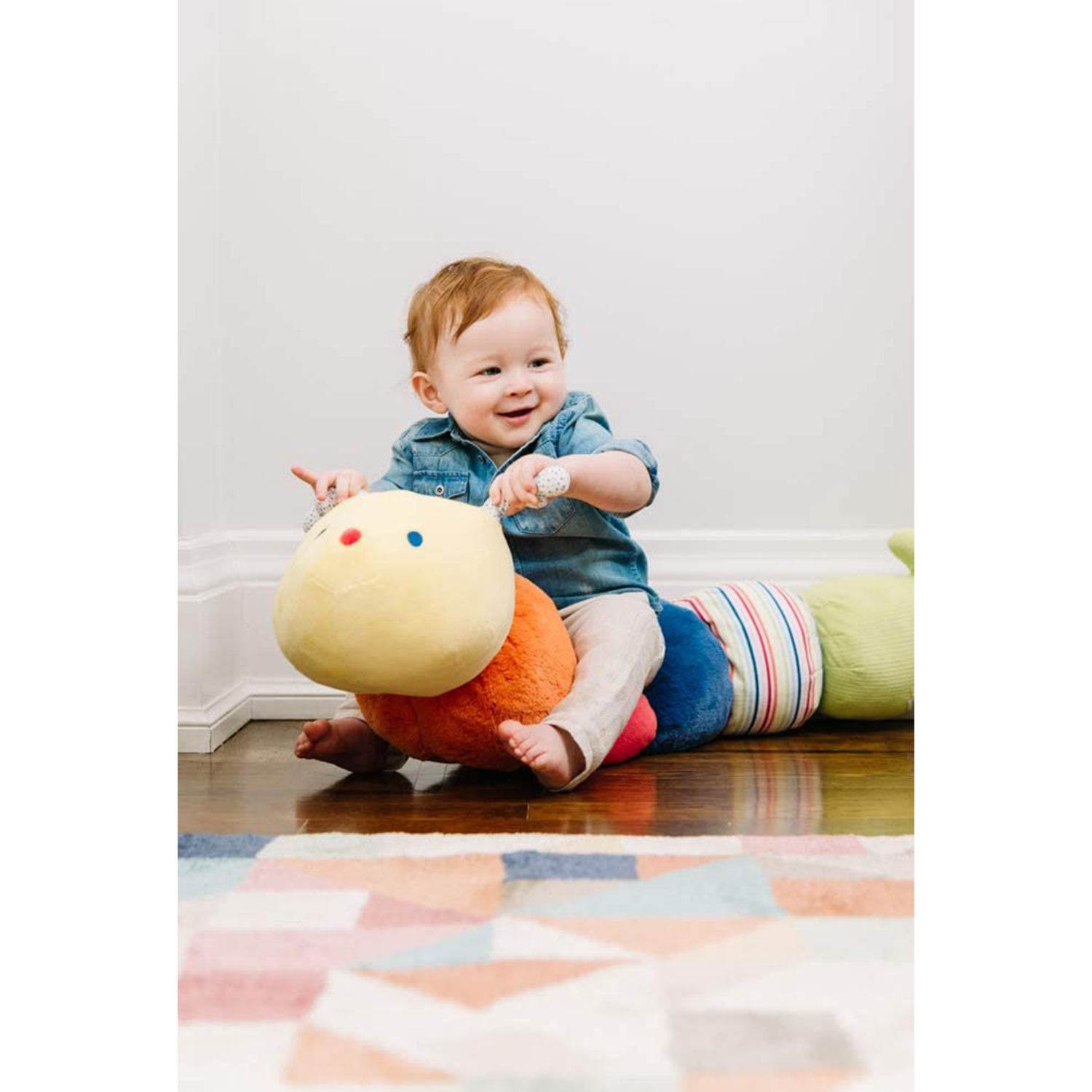 GUND 40" Soft Tinkle Crinkle Jumbo Caterpillar Sensory Stimulating Toy(Open Box) - VMInnovations