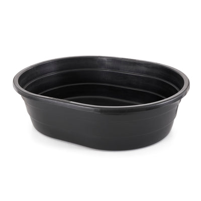Little Giant 15 Gal Poly Plastic Oval Stock Water Tank Trough, Black (2 Pack)