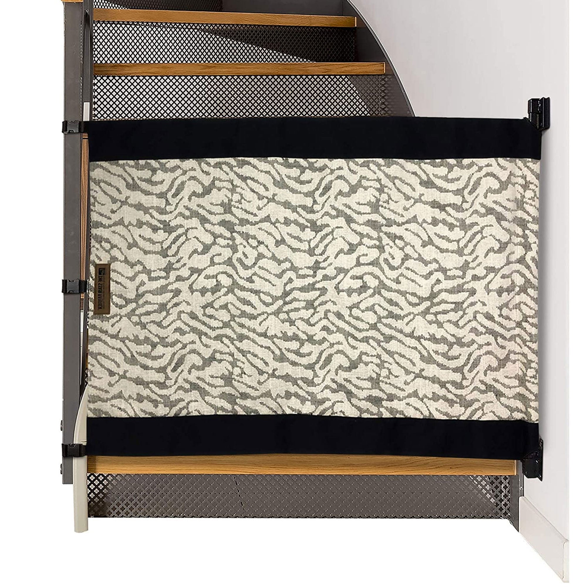 The Stair Barrier 36 to 43 Inch Wall to Banister Gate, Shades of Linen Black
