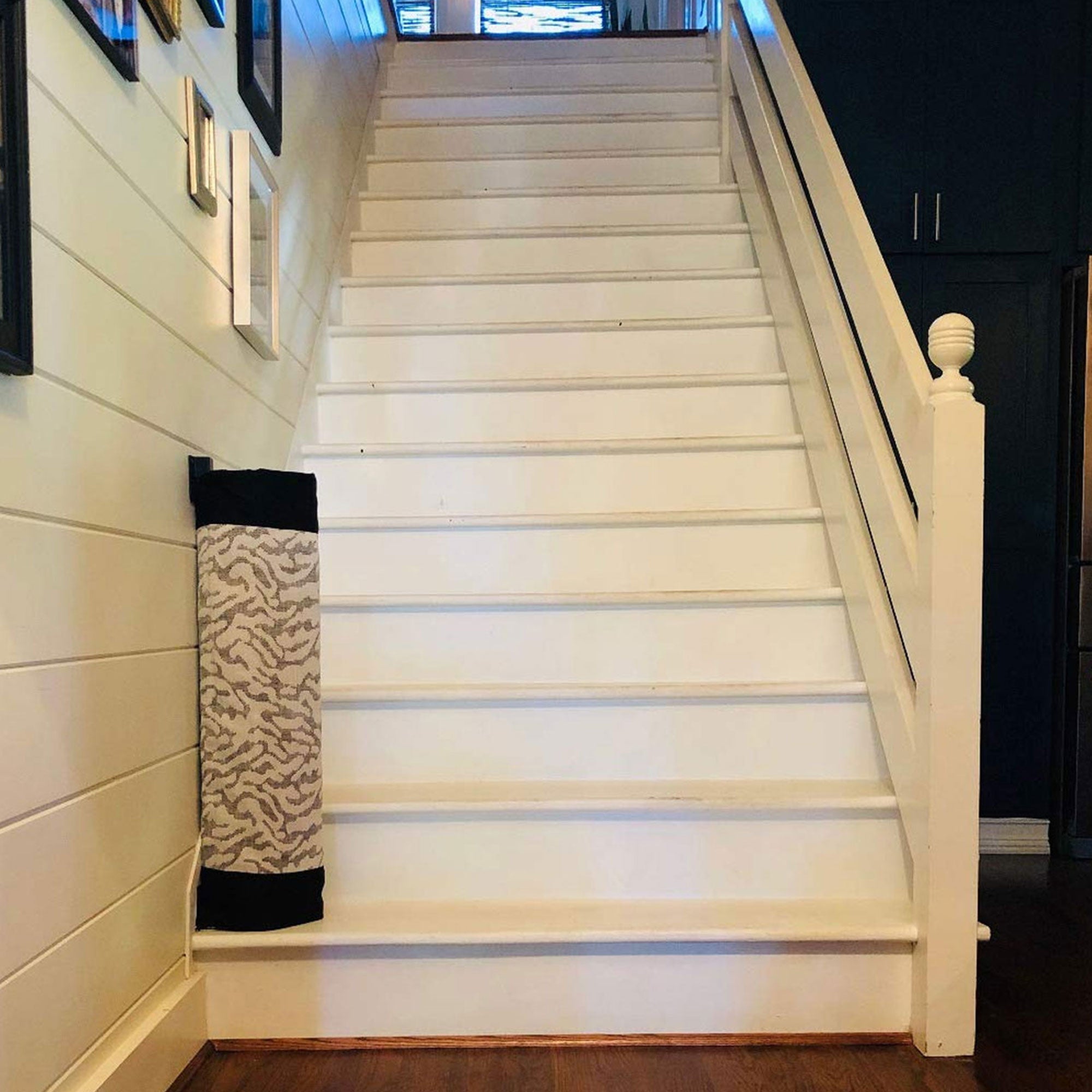 The Stair Barrier 36 to 43 Inch Wall to Banister Gate, Shades of Linen Black