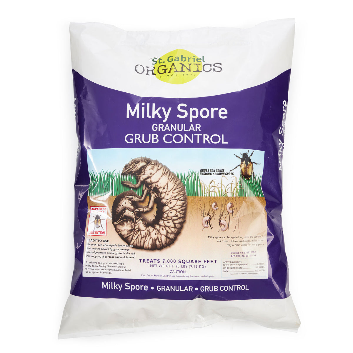 St. Gabriel Organics Milky Spore Japanese Beetle Grub Control, 20lb (Open Box)