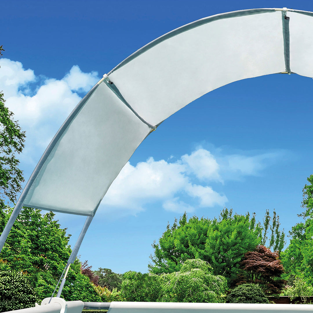 Intex Prism Frame Oval Above Ground Swimming Pool Set with Protective Canopy - VMInnovations