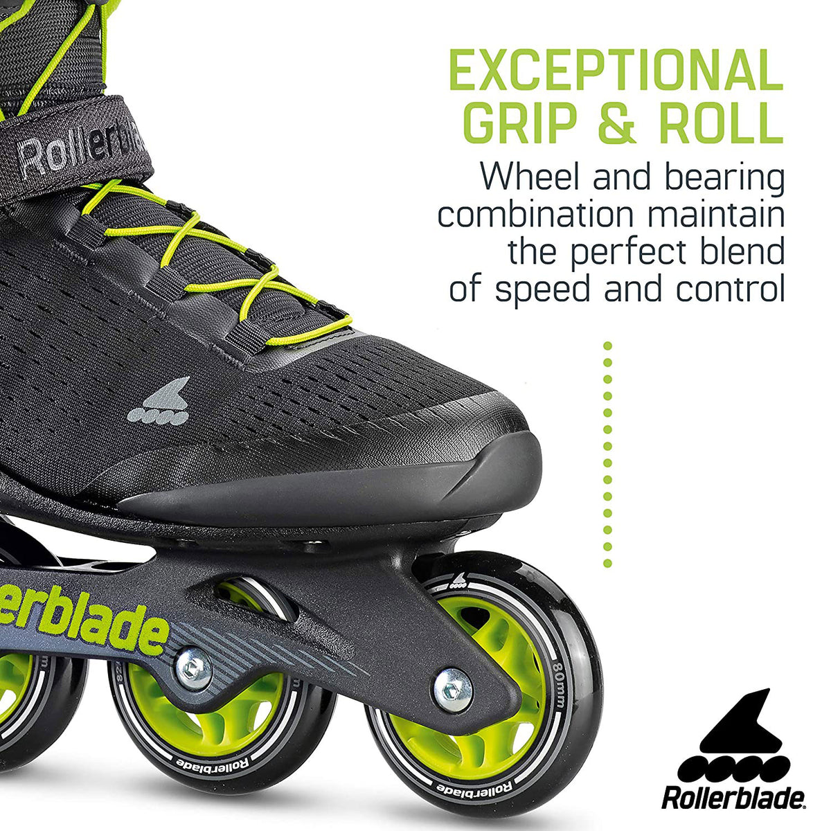 Rollerblade Men's Zetrablade Elite Inline Skates, Size 7, Black/Lime (Open Box)