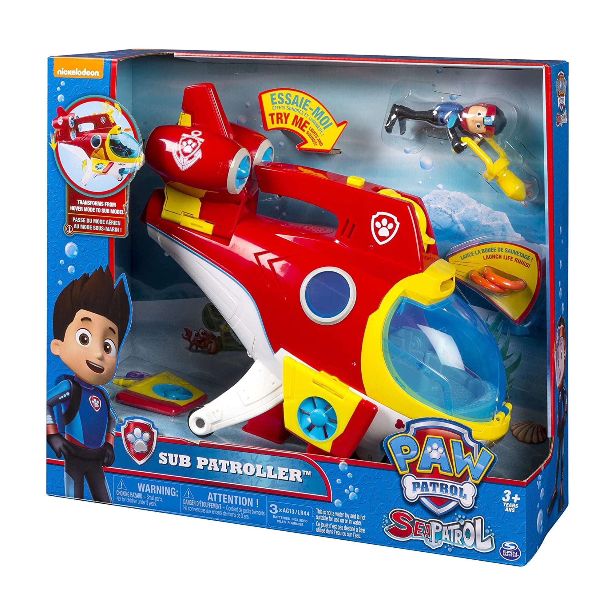 Paw Patrol Sub Patroller Transforming Vehicle with Lights, Sounds, and Launcher - VMInnovations