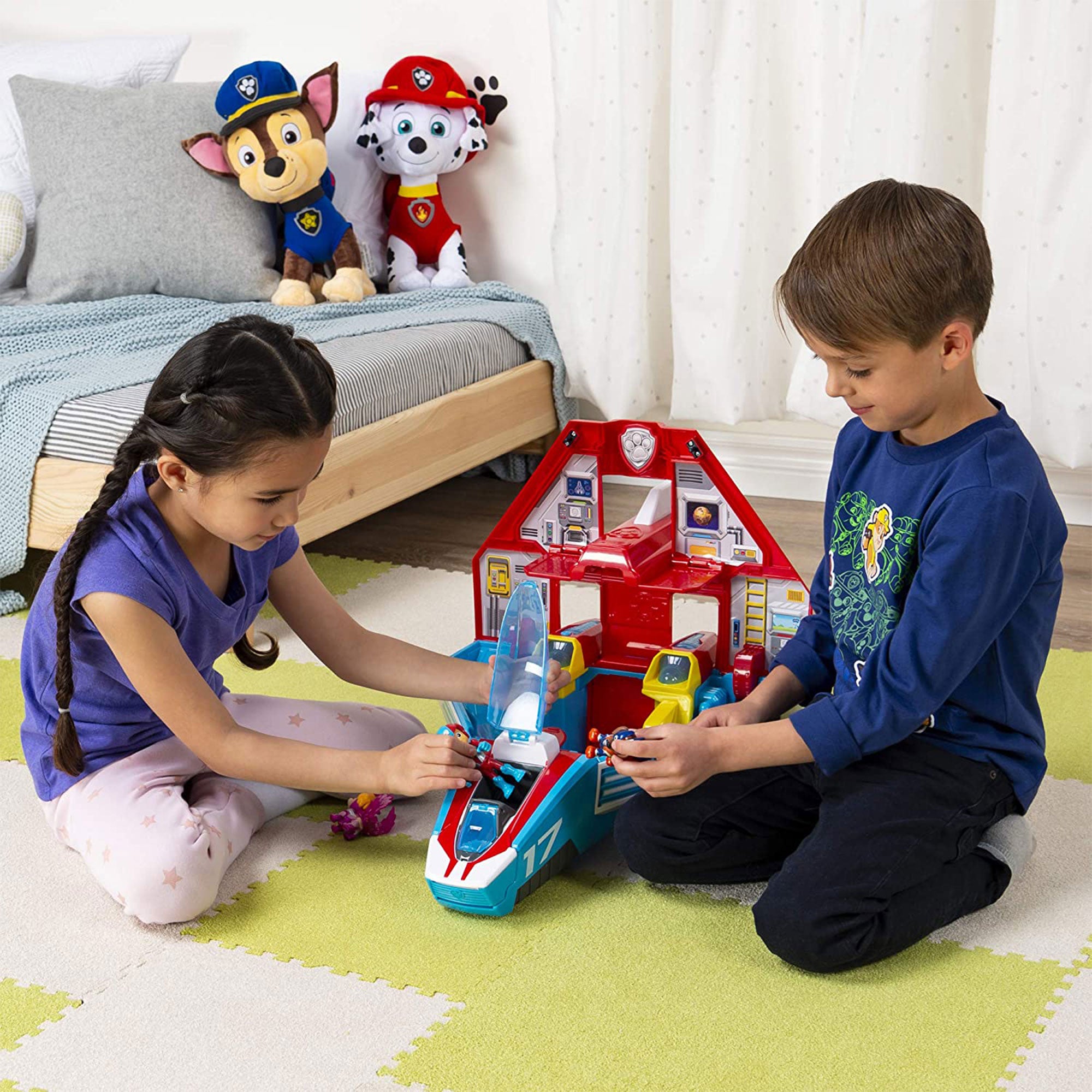 Paw Patrol Super Paws 2 in 1 Transforming Mighty Pups Jet Command Center (Used) - VMInnovations