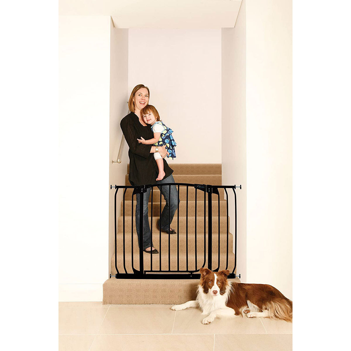Dreambaby L790B Chelsea 38 to 53 Inch Auto-Close Baby Pet Safety Gate, Black - VMInnovations