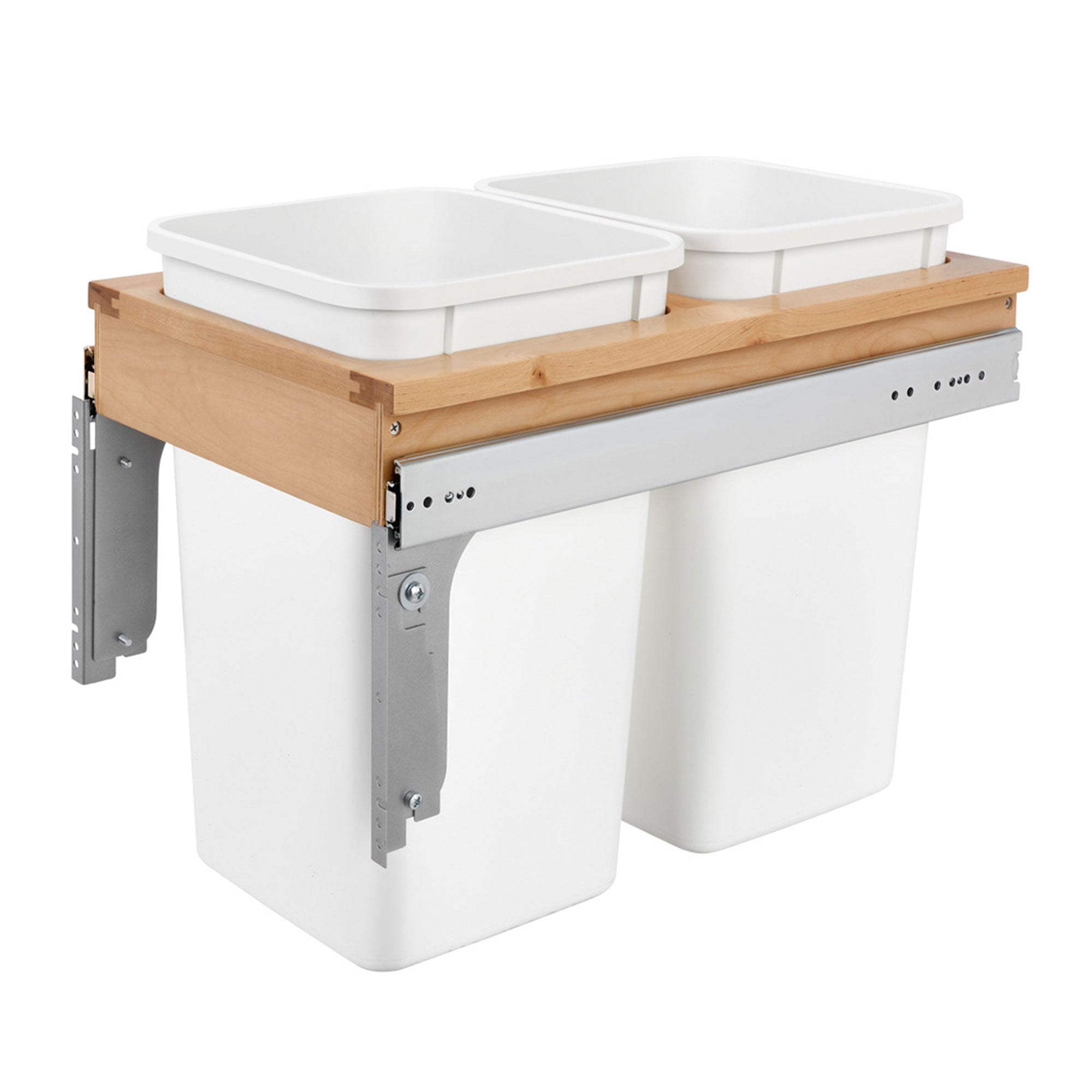 Rev-A-Shelf Double Pullout Top Mount Trash Cans 27 qt., 4WCTM-15DM2-343-FL
